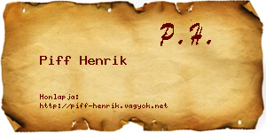 Piff Henrik névjegykártya