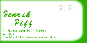 henrik piff business card